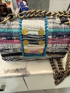 Kooreloo Multicolor Woven Chain Shoulder Bag. Designer bag made in Greece.